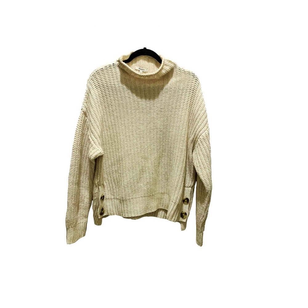 Madewell mock neck side button pullover sweater